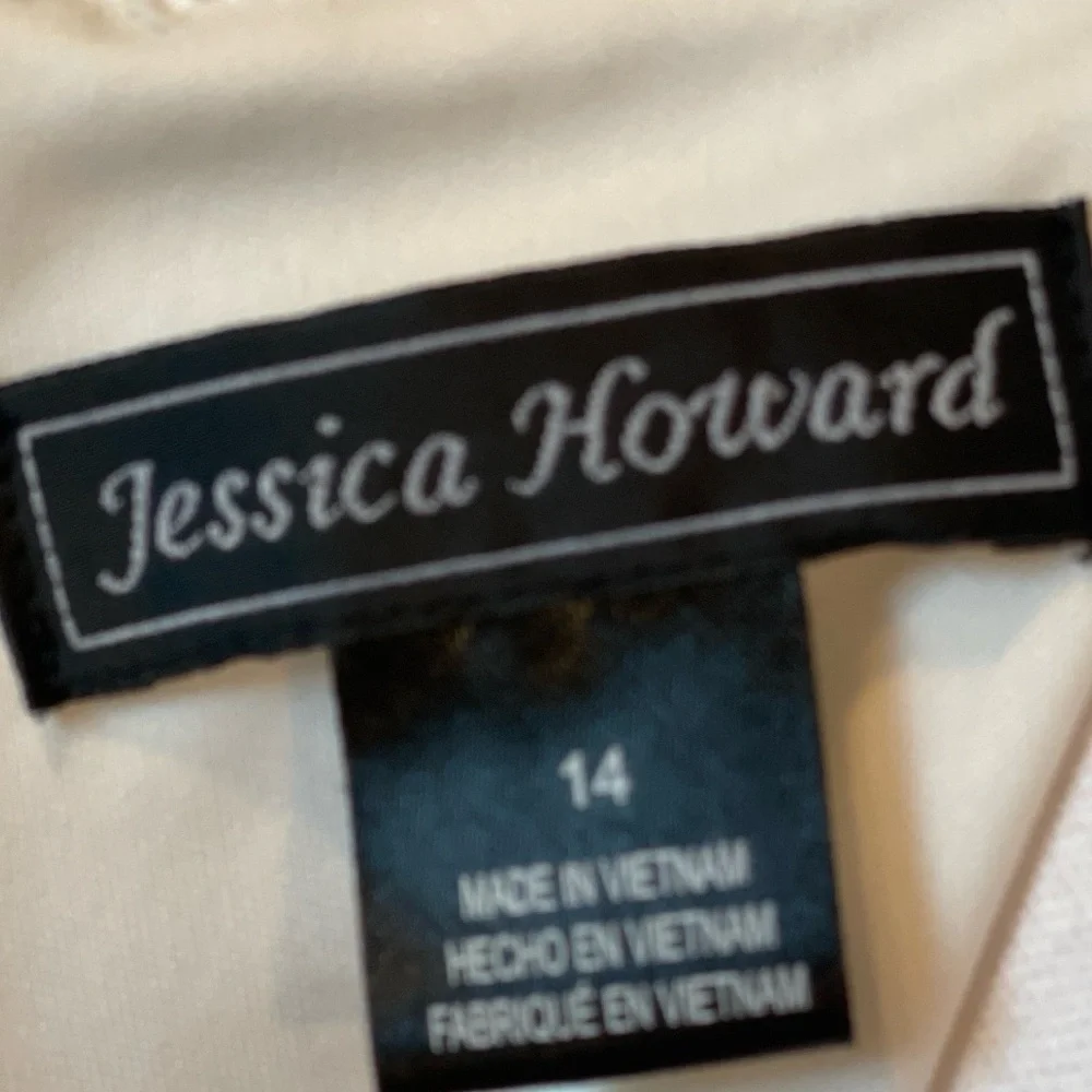 Jessica Howard NWT 14 Ivory knee length dress shift sheath lace long sleeve - Picture 6 of 7